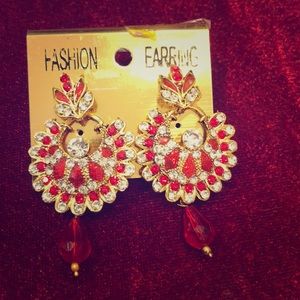 Metal Crystal Studded Fashion Earrings